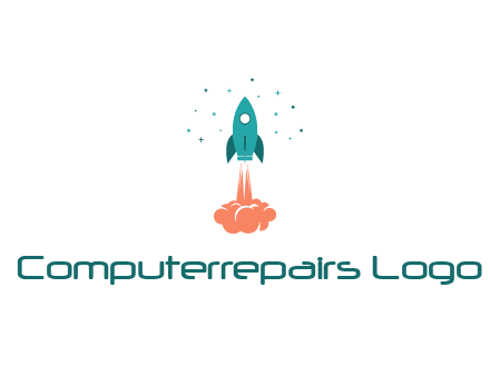 spacecraft taking off logo