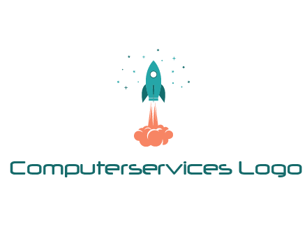 spacecraft taking off logo