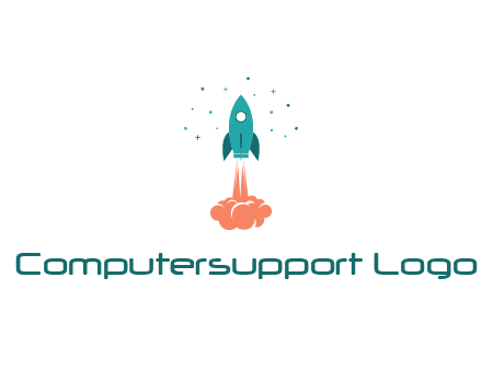 spacecraft taking off logo