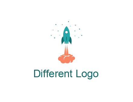 spacecraft taking off logo