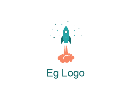 spacecraft taking off logo