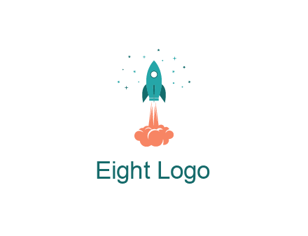 spacecraft taking off logo