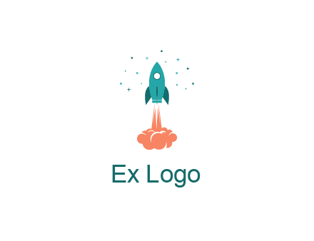 spacecraft taking off logo