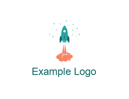 spacecraft taking off logo