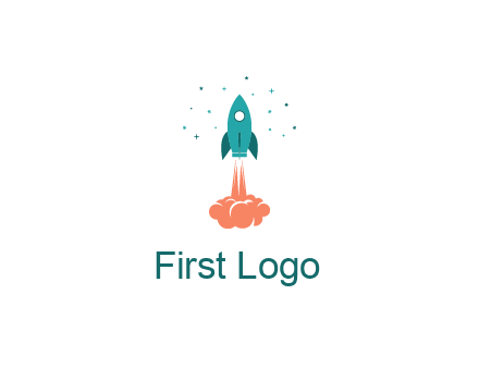 spacecraft taking off logo