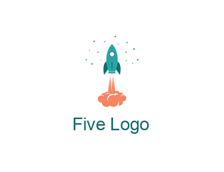 spacecraft taking off logo