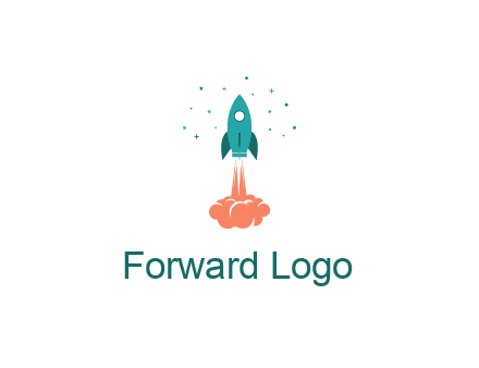 spacecraft taking off logo
