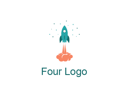 spacecraft taking off logo