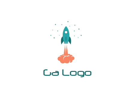 spacecraft taking off logo
