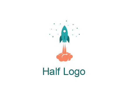 spacecraft taking off logo