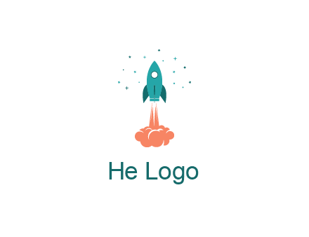 spacecraft taking off logo