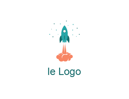 spacecraft taking off logo
