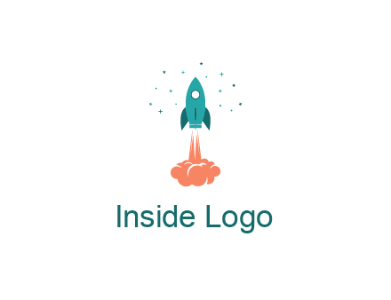 spacecraft taking off logo