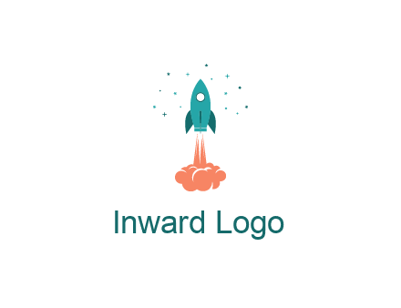 spacecraft taking off logo
