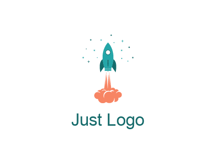 spacecraft taking off logo