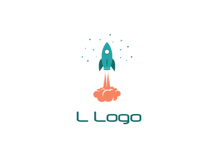 spacecraft taking off logo