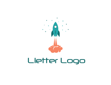 spacecraft taking off logo
