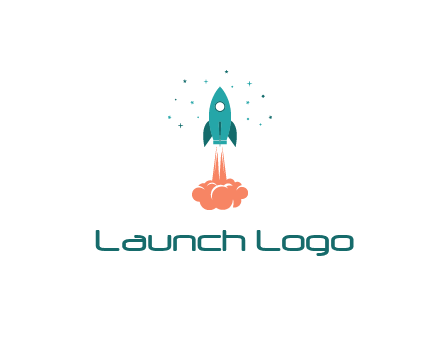 spacecraft taking off logo