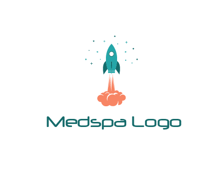 spacecraft taking off logo