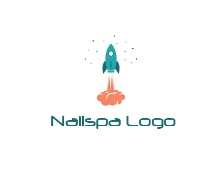 spacecraft taking off logo