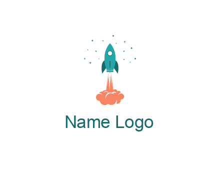 spacecraft taking off logo