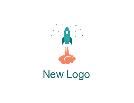 spacecraft taking off logo