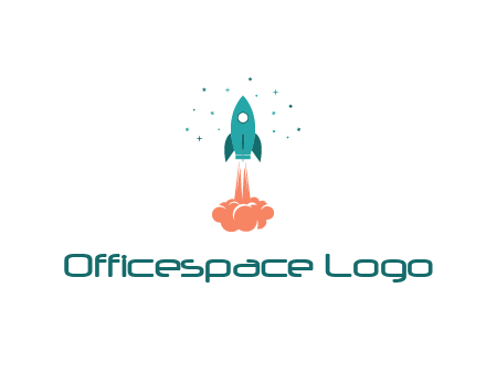 spacecraft taking off logo