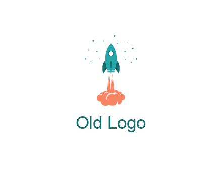 spacecraft taking off logo