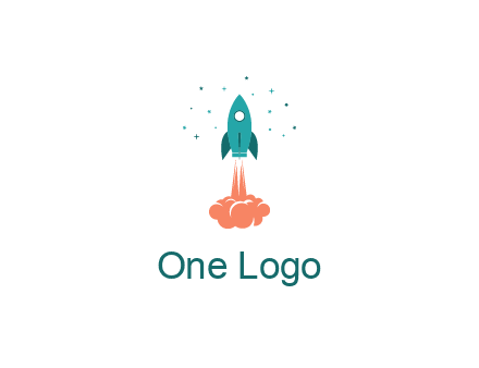 spacecraft taking off logo