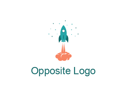 spacecraft taking off logo