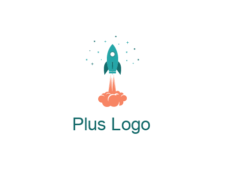 spacecraft taking off logo