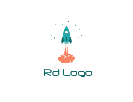 spacecraft taking off logo