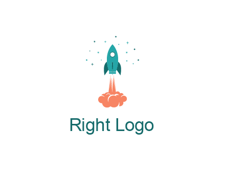 spacecraft taking off logo