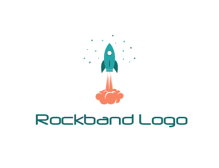 spacecraft taking off logo
