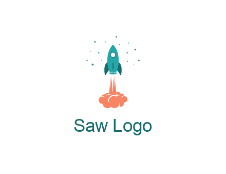 spacecraft taking off logo