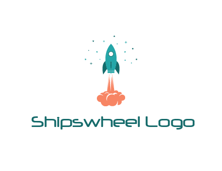 spacecraft taking off logo