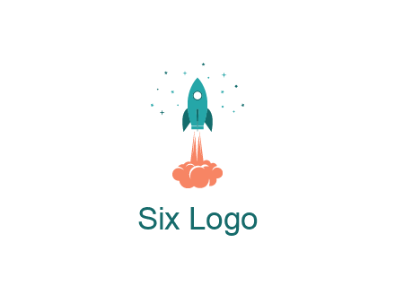 spacecraft taking off logo