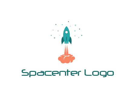 spacecraft taking off logo