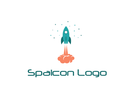 spacecraft taking off logo
