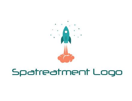 spacecraft taking off logo