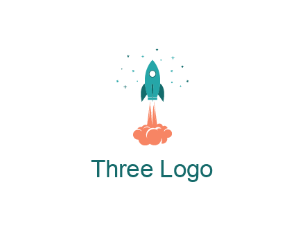 spacecraft taking off logo