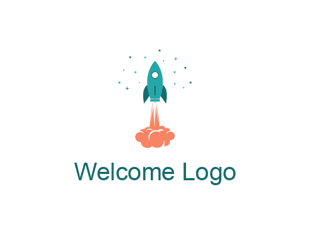spacecraft taking off logo