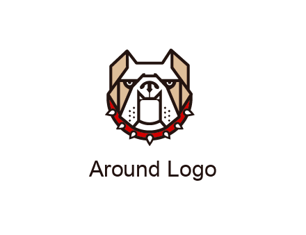 geometrical bulldog logo