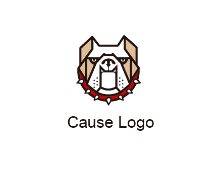 geometrical bulldog logo