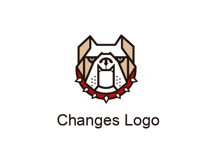 geometrical bulldog logo