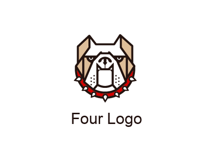 geometrical bulldog logo