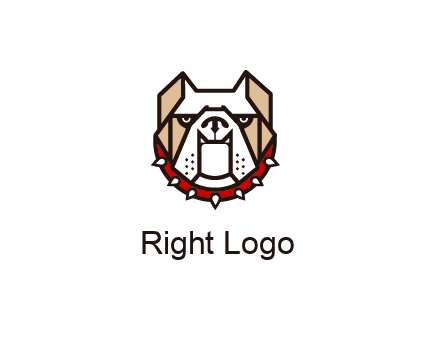 geometrical bulldog logo