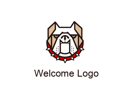 geometrical bulldog logo