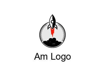 rocket launching logo