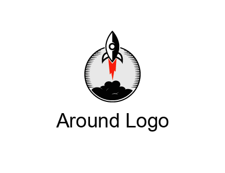 rocket launching logo